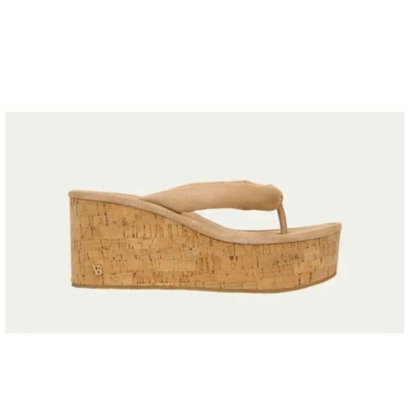 Veronica Beard Geno Cork Wedge Sandals in Sand Size 9.5 - Picture 7 of 7